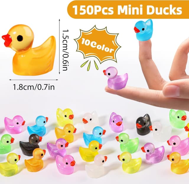 Thumbnail 2 de WIURGOHA 150PCS Mini Resin Ducks 0.6in