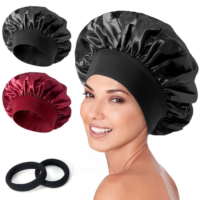 Detalle de Cheerhom Seidenhaube Schlafen 2er Set