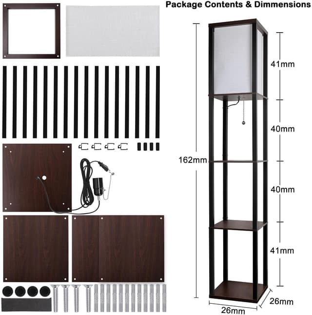 Detalle 2 de Omdekor LED Stehlampe Holz, 160 cm