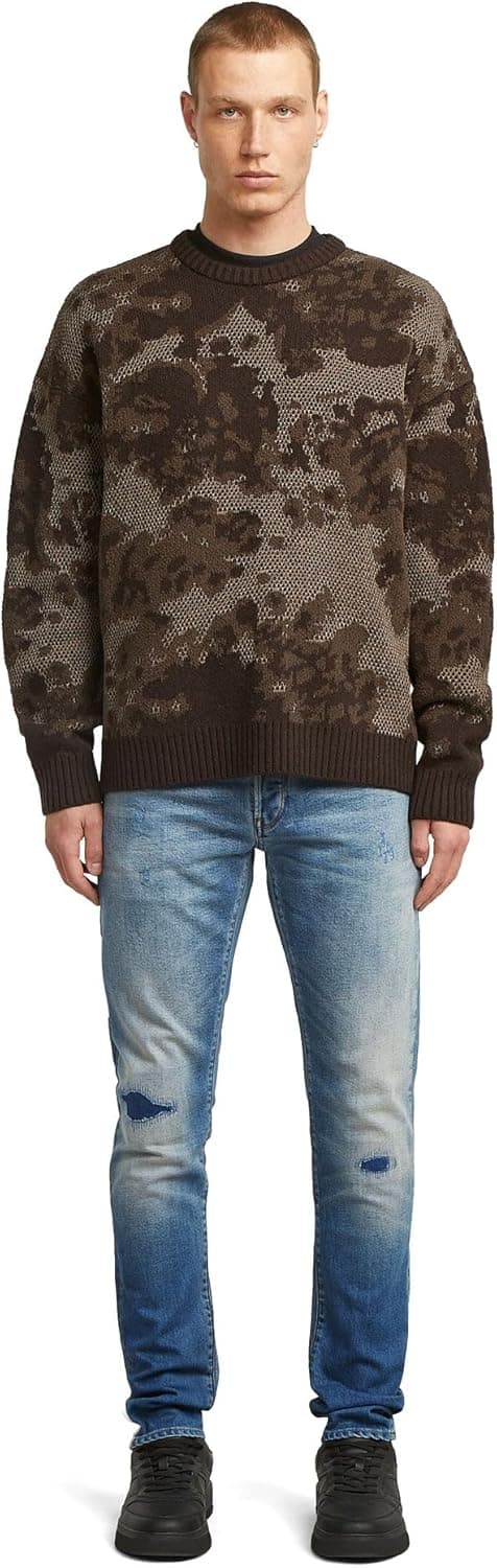 Detalle de G-Star Herren 3301 Slim Jeans mit Knopfverschluss und 5 Taschen