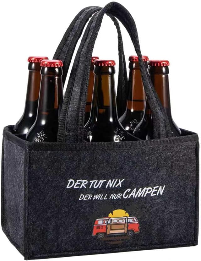 Detalle de Camping-Geschenk Handtasche Bier mit Spruch