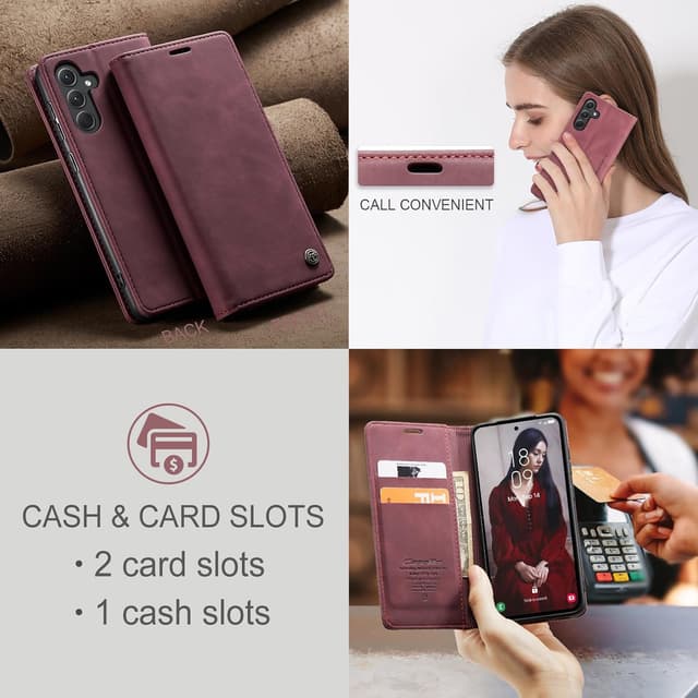 Thumbnail 4 de Azororo Galaxy A35 5G Hülle Premium Leder Flip