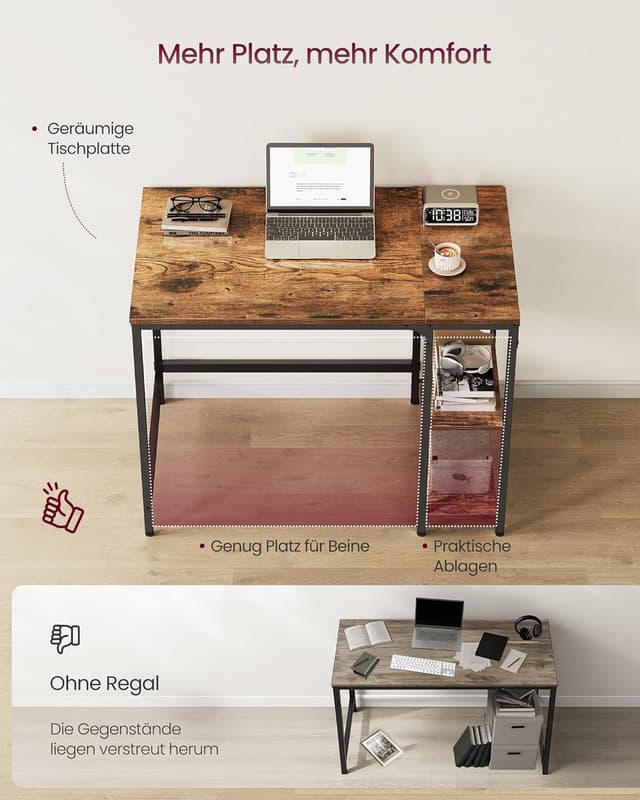 Thumbnail 3 de VASAGLE Tisch Computertisch 100x50x76 cm