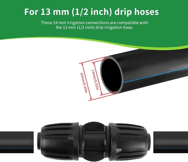 Detalle 2 de Set da 10 raccordi diritto per irrigazione a goccia per tubo PE 16 mm