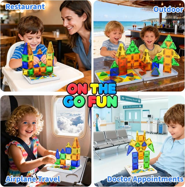 Detalle de 42pc magnetic tiles travel set