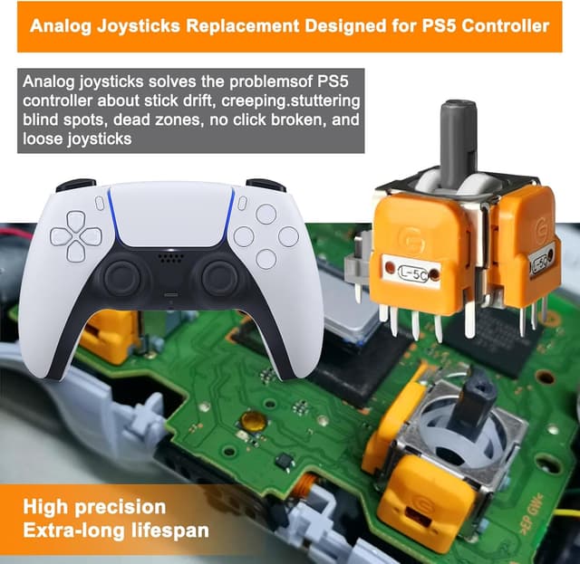 Detalle de HLRAO 10PCS Hall-Effect Joysticks for PS5 Controller