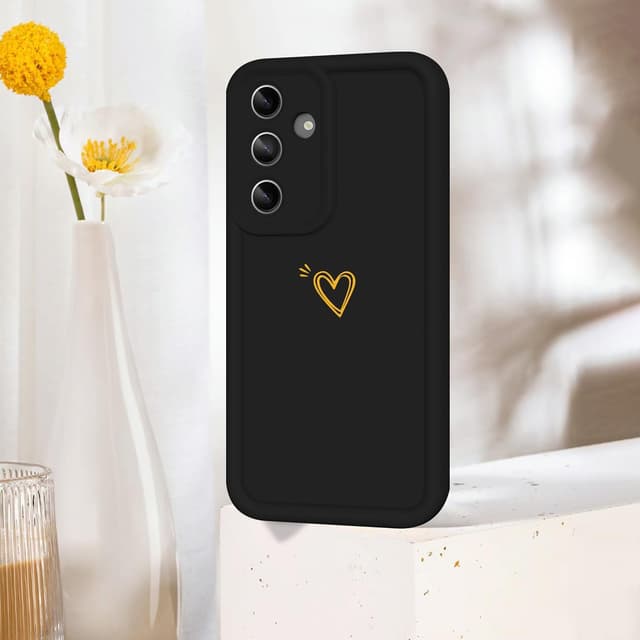 Detalle de ChoosEU Hülle für Samsung Galaxy A55 5G – dünne Silikon/TPU Schutzhülle mit Love-Herz-Motiv (schwarz)