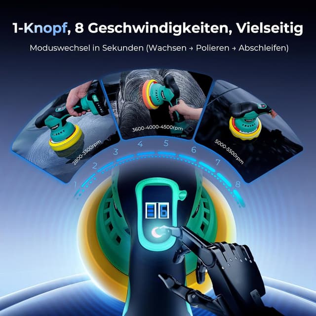 Detalle 2 de ETOOLAB Akku-Poliermaschine für Auto 2.0Ah