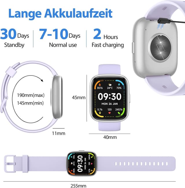 Thumbnail 6 de Reloj Inteligente Alexa 1,83 Pulgadas Morado para Android e iOS