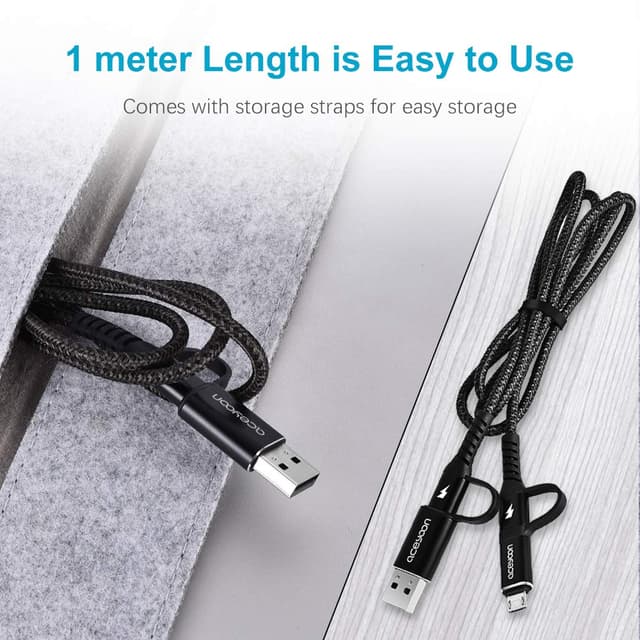 Thumbnail 6 de Aceyoon Multi Charger Cable (4-in-1 PD/QC3.0) – USB to Micro USB / USB-C Data Cable, 1m