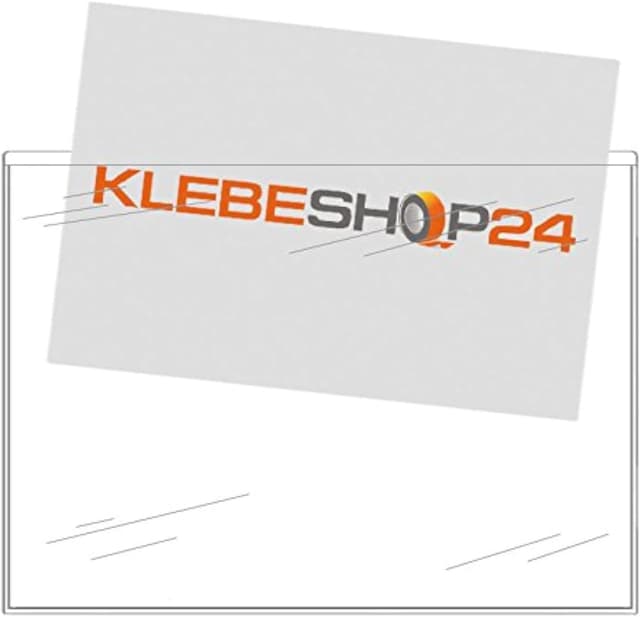 Detalle de Pochettes transparentes autocollantes KLEBESHOP24 DIN A5 (ouverture sur le grand côté) – capacité 10 mm, lot de 100