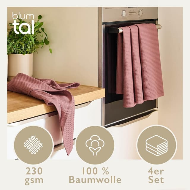 Detalle 2 de Blumtal® Geschirrtücher 50x70 cm 4er Set