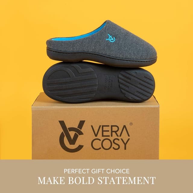 Thumbnail 6 de VeraCosy Women’s Two-Tone Memory Foam Slippers with Non-slip TPR Sole