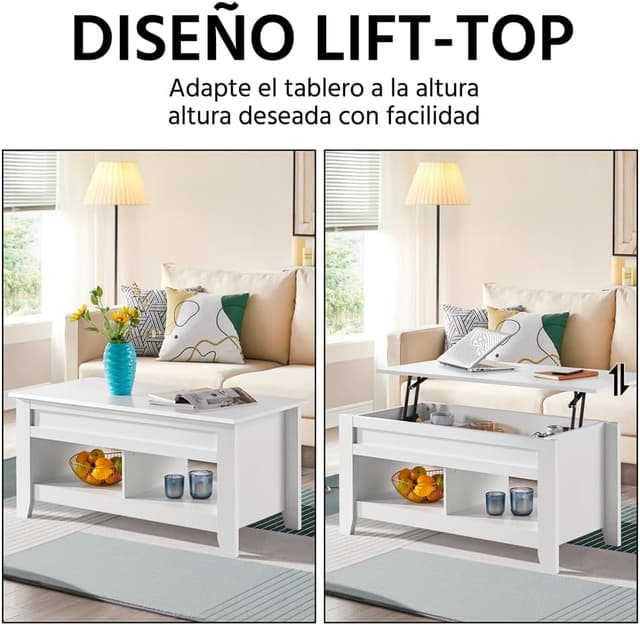 Thumbnail 5 de Yaheetech Mesa Centro Elevable de Madera