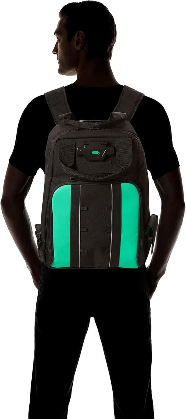 Detalle de Amazon Basics sac à dos pour outils avec éclairage, 55 poches – noir