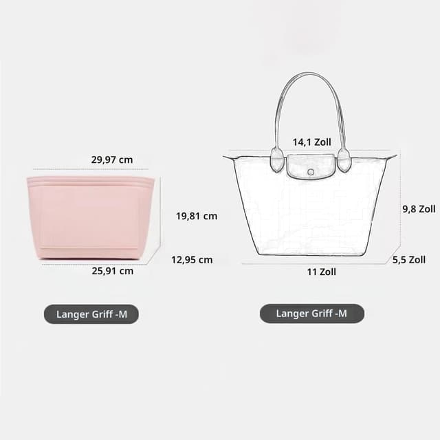 Thumbnail 5 de D.DUO Tascheneinsatz-Organizer für Longchamp Tragetasche mit langem Griff (Dunkelblau, M)