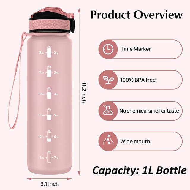 Detalle 2 de EYQ 1L Water Bottle with Straw