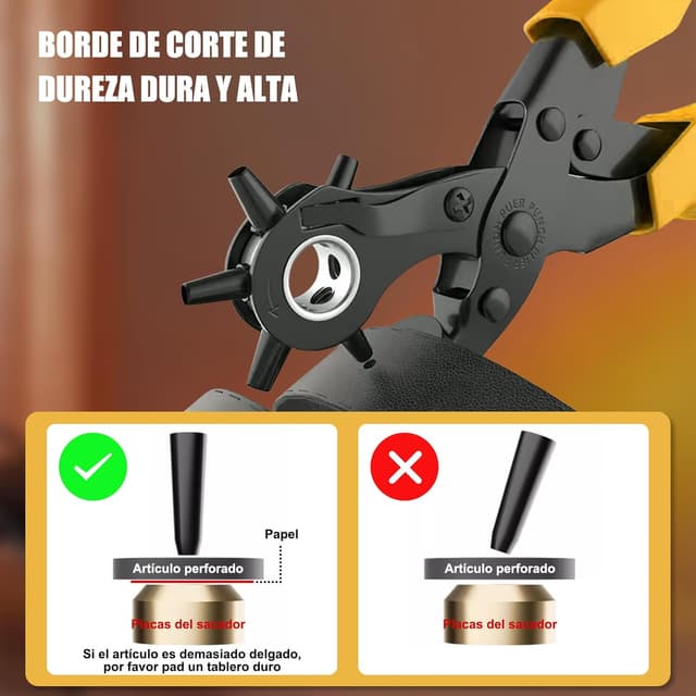 Detalle 2 de Diyife Alicates Sacabocado 6 tamaños 2–4,5 mm