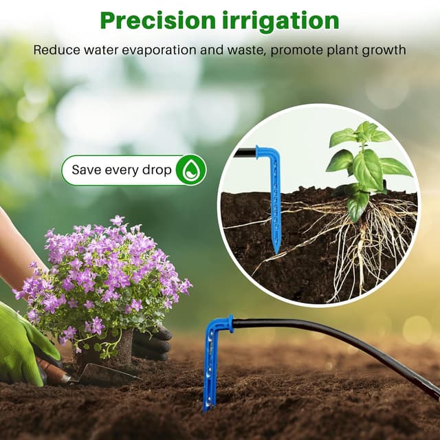 Detalle 2 de Biling Solar Drip Irrigation System Kit (15m) with Solar Automatic Watering Controller