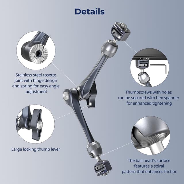 Thumbnail 6 de SMALLRIG 11" Rosette Magic Arm 4900 – Kamera- & Monitorhalterung mit 1/4-20 und 3/8-16 Positionierschraube (bis 3 kg)