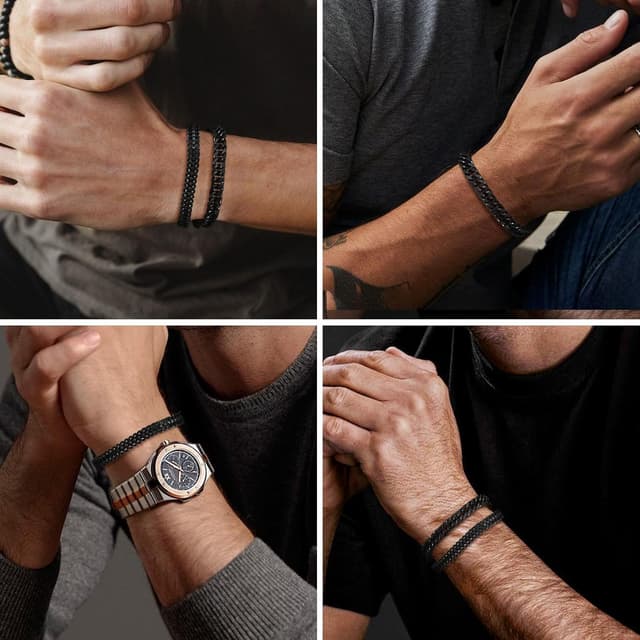 Detalle 2 de Herren Armband Edelstahl Panzerkette 8mm