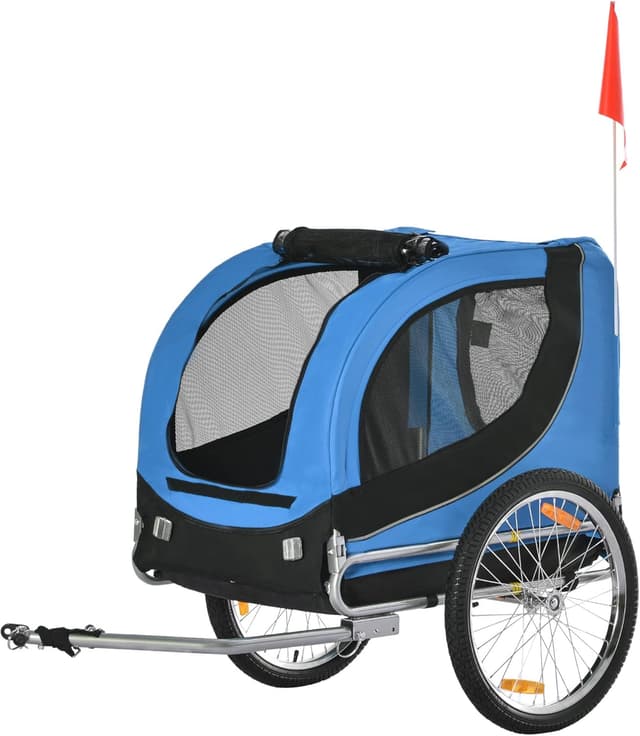 Imagen de PawHut Remolque Bicicleta Perros 30 kg en OfertitasTOP