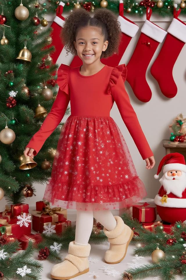 Detalle de Hovershoes Kids Princess Tulle Dress (Sleeveless or Long Sleeve) for Flower Girls & Parties