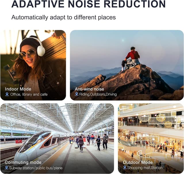 Detalle de QCY H3 ANC cuffie Bluetooth over-ear con cancellazione attiva del rumore e Hi-Res Audio