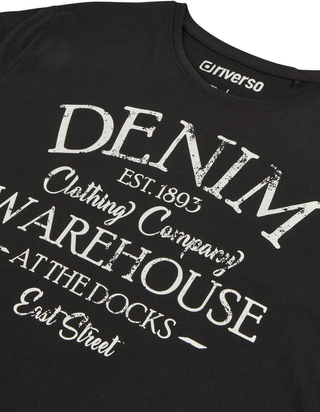 Thumbnail 6 de riverso Herren T-Shirt Regular Fit RIVLeon im 4er Set – Rundhals Kurzarm aus Baumwolle (Grün/Blau/Weiß/Grau/Rot/Orange)