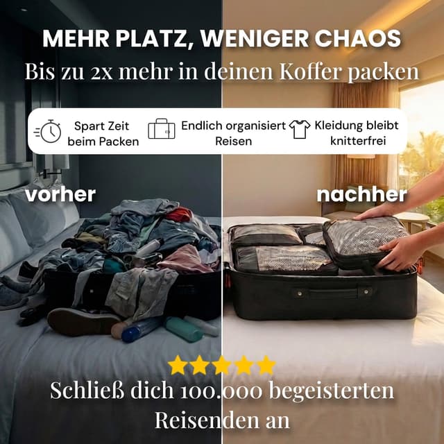 Thumbnail 1 de Packing Cubes Kompressions-Set für Koffer und Rucksack