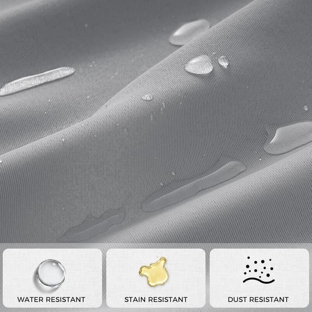 Detalle 2 de CUTEWIND lot de 2 rideaux occultants thermiques courts 60 x 90 cm gris clair