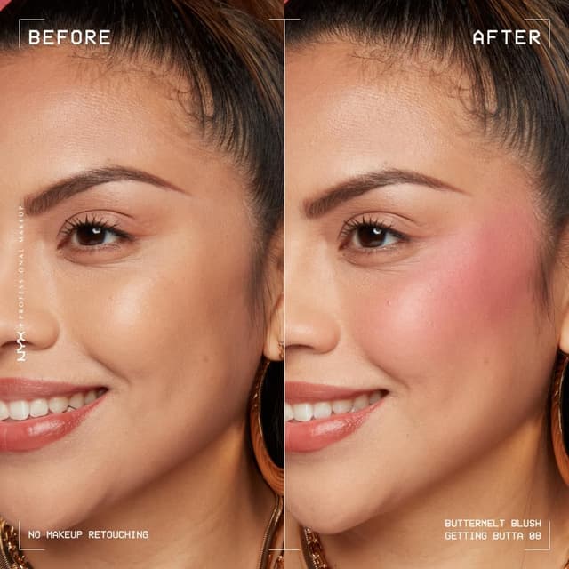 Thumbnail 2 de NYX Buttermelt Blush 🍑 12h, No Mancha, Tono 08 Getting Butta