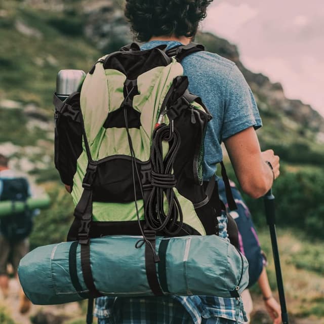 Detalle 2 de Flintronic mousqueton à verrouillage en aluminium 90 x 48 mm (forme D) pour hamac, camping et randonnée