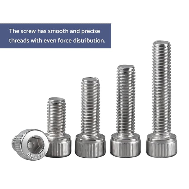 Detalle 2 de BACSHBY 20x Zylinderschrauben DIN 912 M5 x 12 mm Edelstahl A2 mit Innensechskant