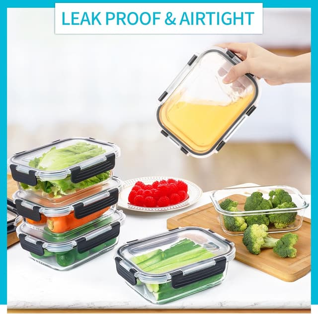 Detalle de Skroam glass food storage 10 pack, 22 OZ