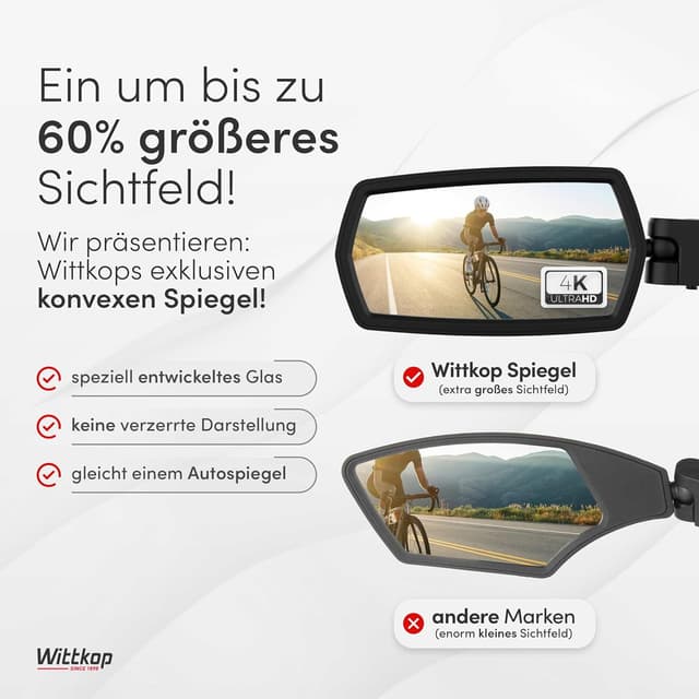 Thumbnail 3 de WITTKOP Fahrradspiegel Großes HD Sichtfeld