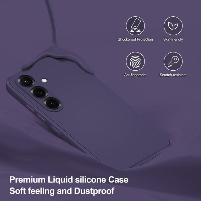 Detalle de Btstring Hülle für Samsung Galaxy S25 Plus – Silikon-Case mit weichem Mikrofaserfutter (lila)