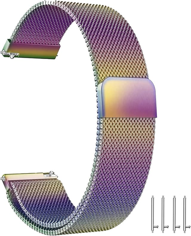 Detalle de ZLZKJS Edelstahl Mesh Uhrenarmband mit Magnetverschluss – 14 bis 24 mm Schnellverschluss-Ersatzband