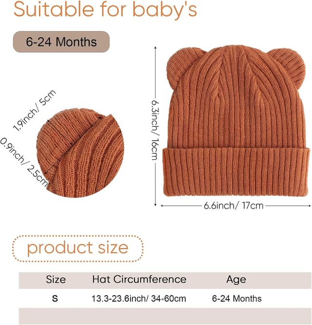 Thumbnail 4 de DRESHOW Toddler Beanie with Bear Ears 0–24 months