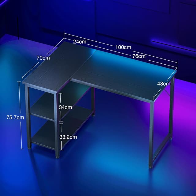 Detalle de Coleshome L Shaped Gaming Desk 100x70 cm