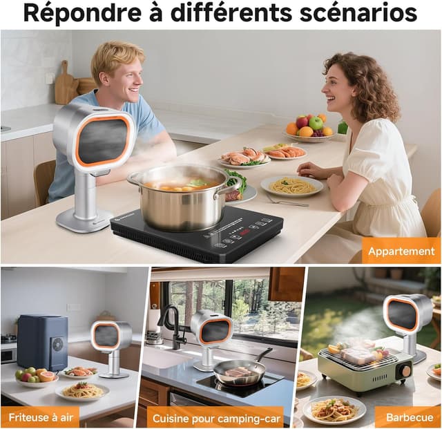 Thumbnail 6 de AMZCHEF hotte aspirante portable avec hauteur télescopique et inclinaison jusqu’à 40°