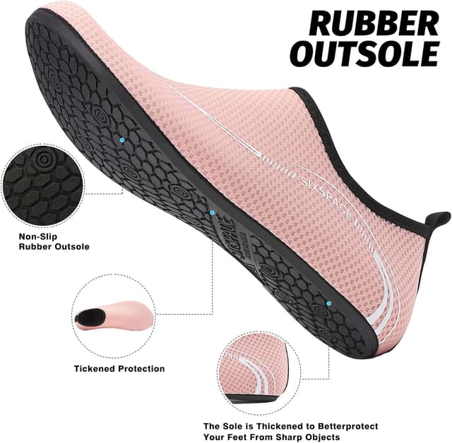 Detalle de Sixspace Barefoot Water Shoes (Men & Women) – Lightweight neoprene aqua trainers for swim, surf and beach