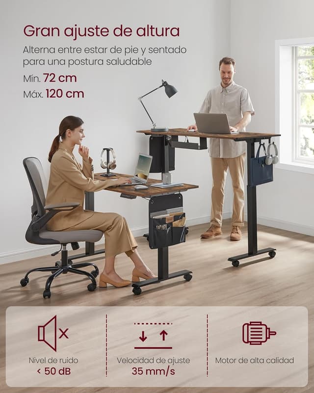 Detalle 2 de VASAGLE scrivania elettrica 72-120 cm