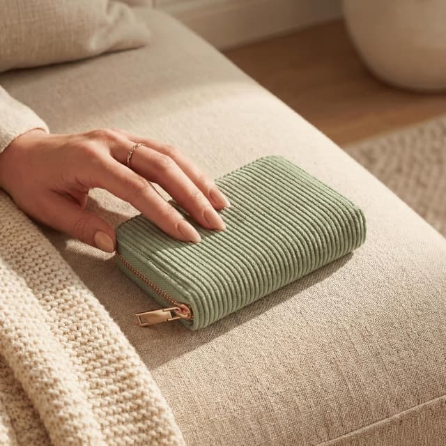 Thumbnail 6 de Milly Milk MillyMilk® Kord Geldbeutel FONDO in Pastellgrün – Mini Portemonnaie mit formstabiler Struktur