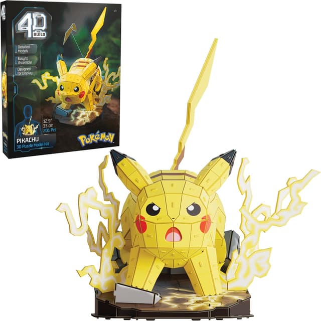 Detalle de 4D Build Puzzle 3D Pokémon – Maquette Pikachu (201 pièces) à construire et exposer