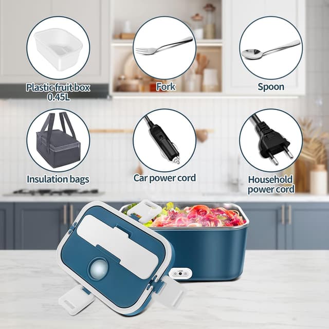 Detalle de VIYSPNV scaldavivande elettrico portatile 1,8 L da 120W con 3 in 1 (12V/24V/240V) e accessori