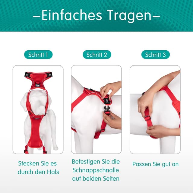 Detalle 2 de PoyPet Hundegeschirr im Mesh, Rot M