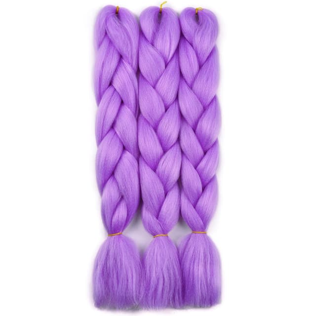 Detalle 1 de Luxiremi Hell Lila Flechtzopf Haare 60 cm