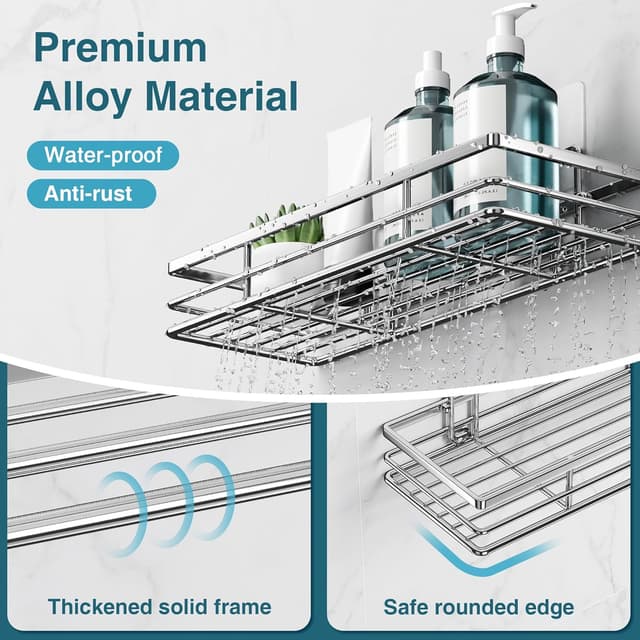 Detalle 2 de Saffruff Shower Caddy 2-pack organiser 11.8×4.3″