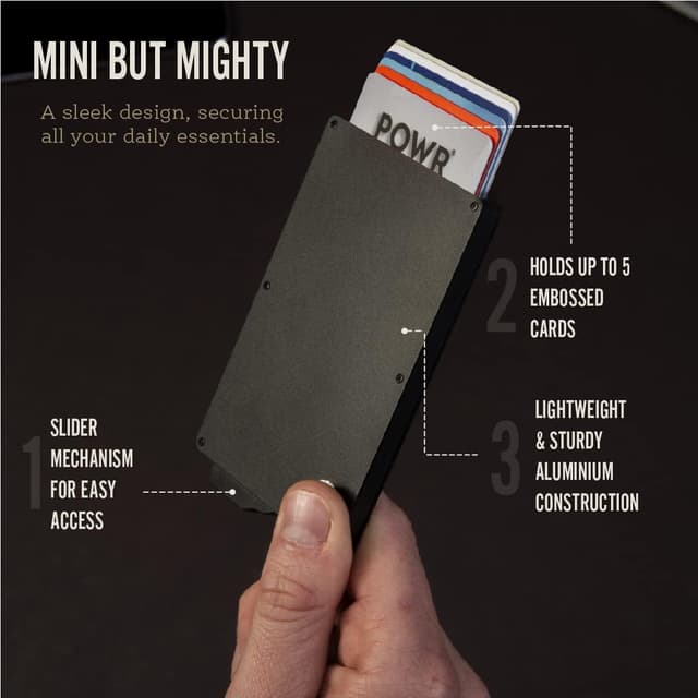 Detalle de POWR RFID card holder wallet, 8 cards